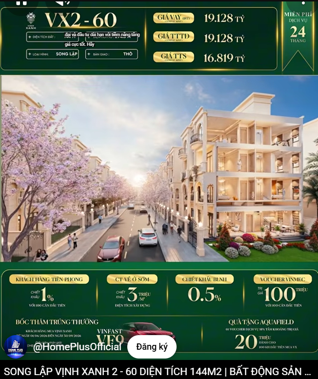 SONG LẬP VỊNH XANH 2 - 60 DIỆN TÍCH 144M2
